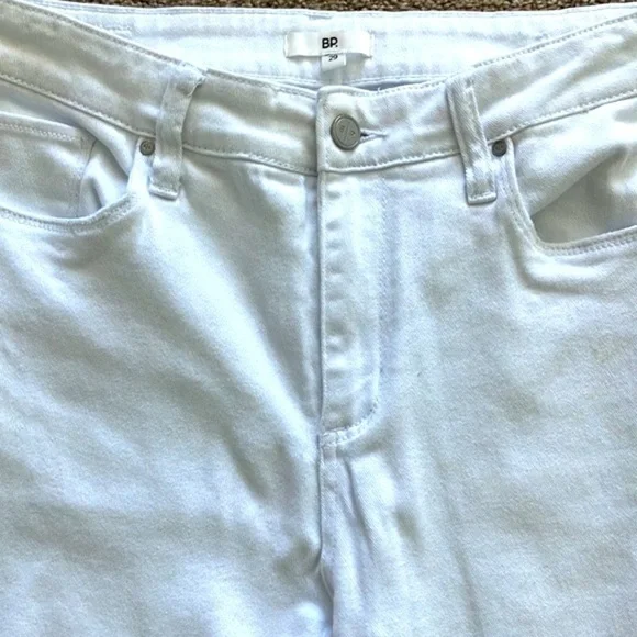 BP Nordstrom Raw Hem Skinny Size 29 High-Rise‎ Stretch White Distressed Jeans - Picture 3 of 10